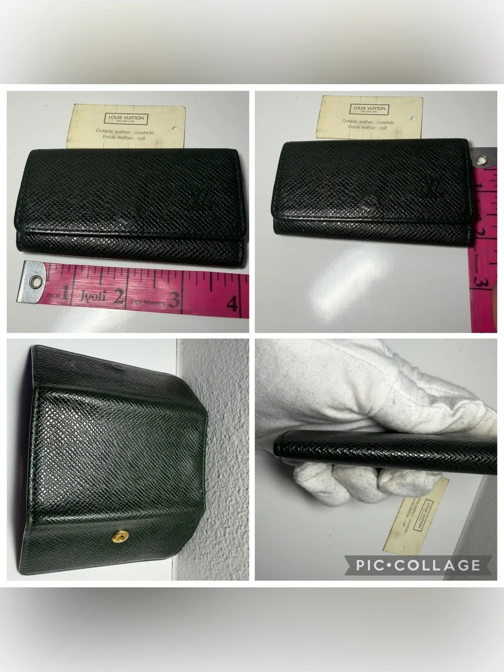Louis Vuitton Green Taiga Leather Key Cles